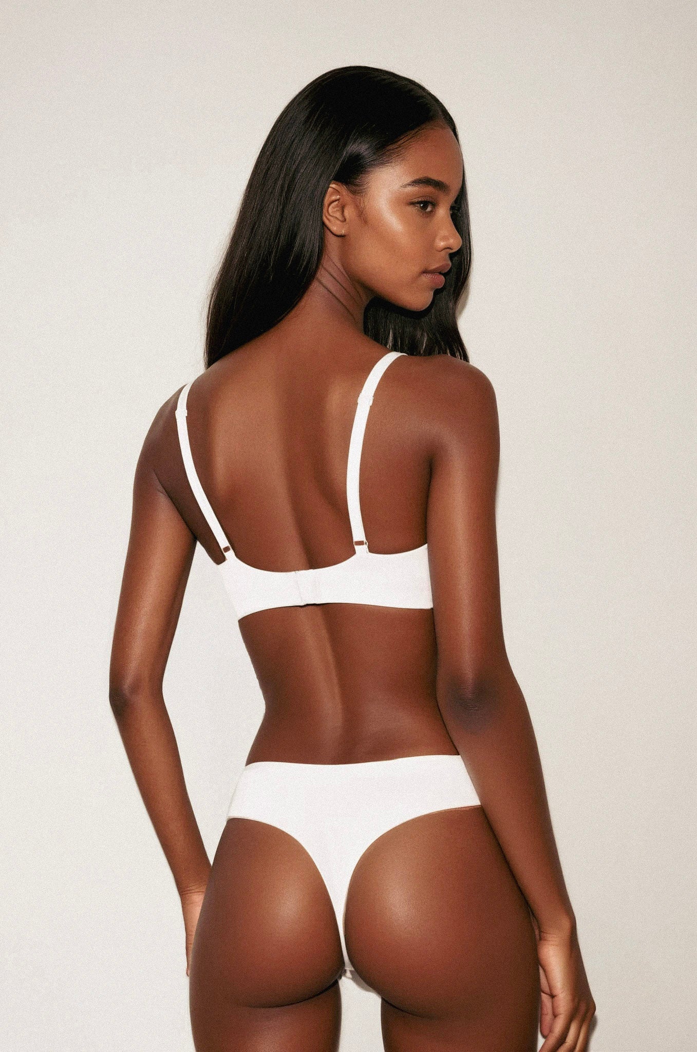 organic cotton triangle bra - white