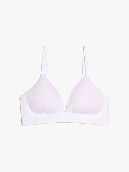 organic cotton triangle bra - white