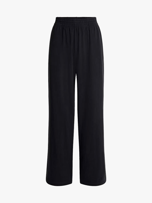 organic cotton wide leg pants - black