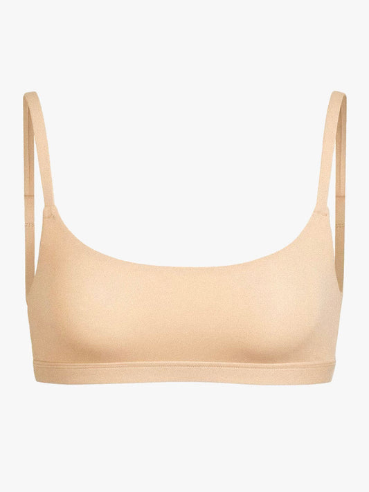 organic cotton scoop bra - beige