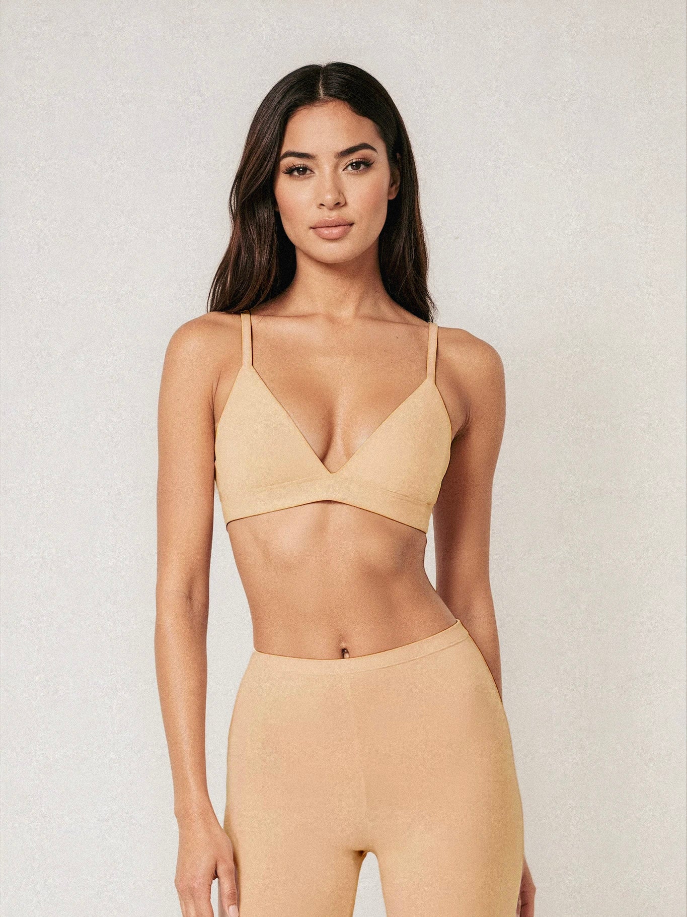 organic cotton triangle bra - beige