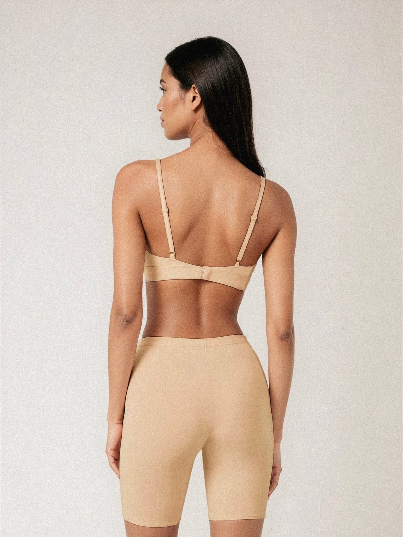 organic cotton triangle bra - beige