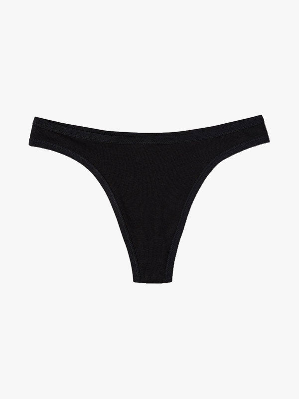 organic cotton thong - black