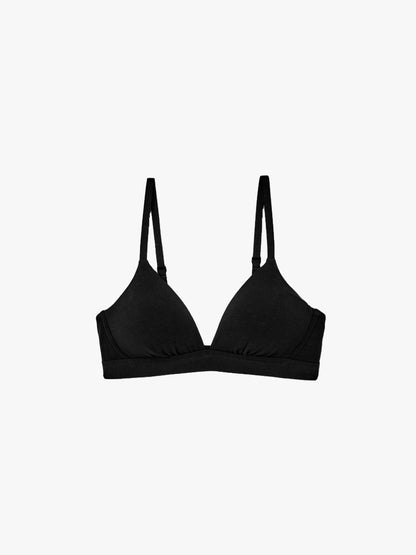 organic cotton triangle bra - black