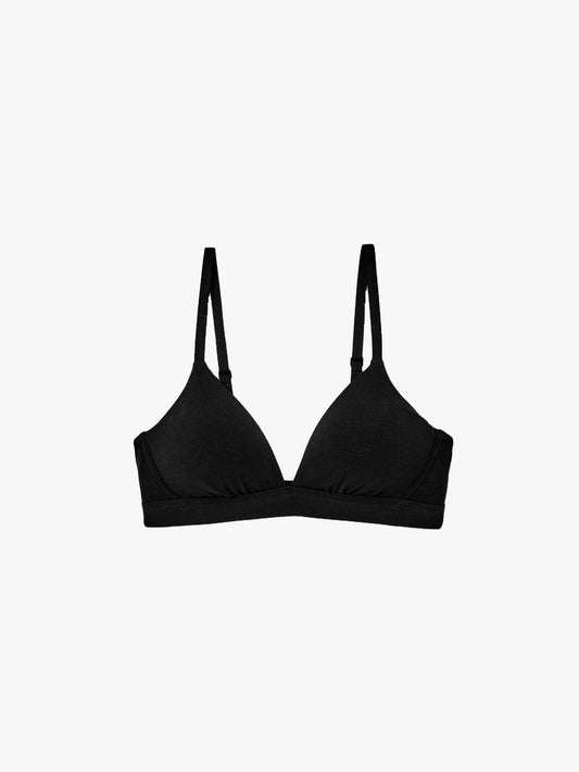 organic cotton triangle bra - black