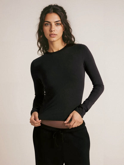 organic cotton long sleeve t-shirt - black