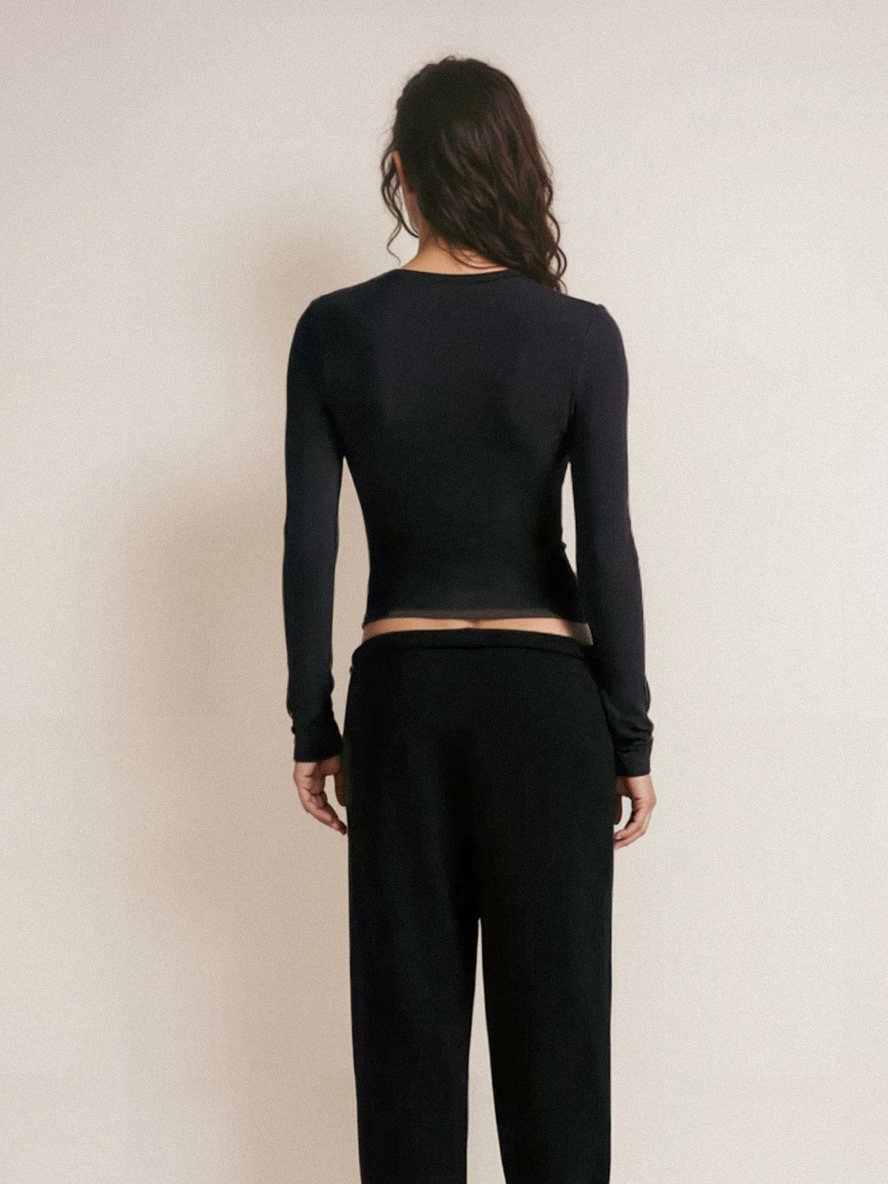 organic cotton long sleeve t-shirt - black