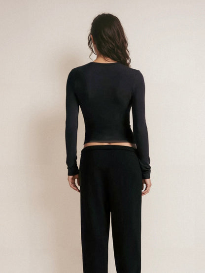 organic cotton long sleeve t-shirt - black