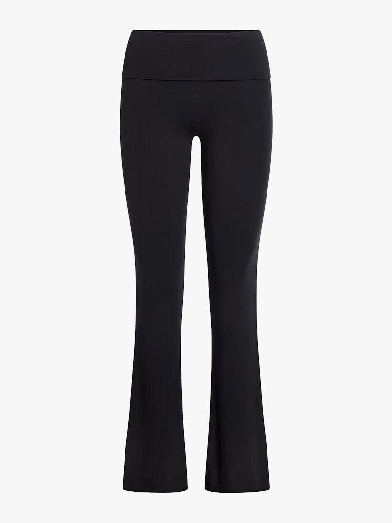 organic cotton flared pants - black