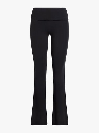 organic cotton flared pants - black