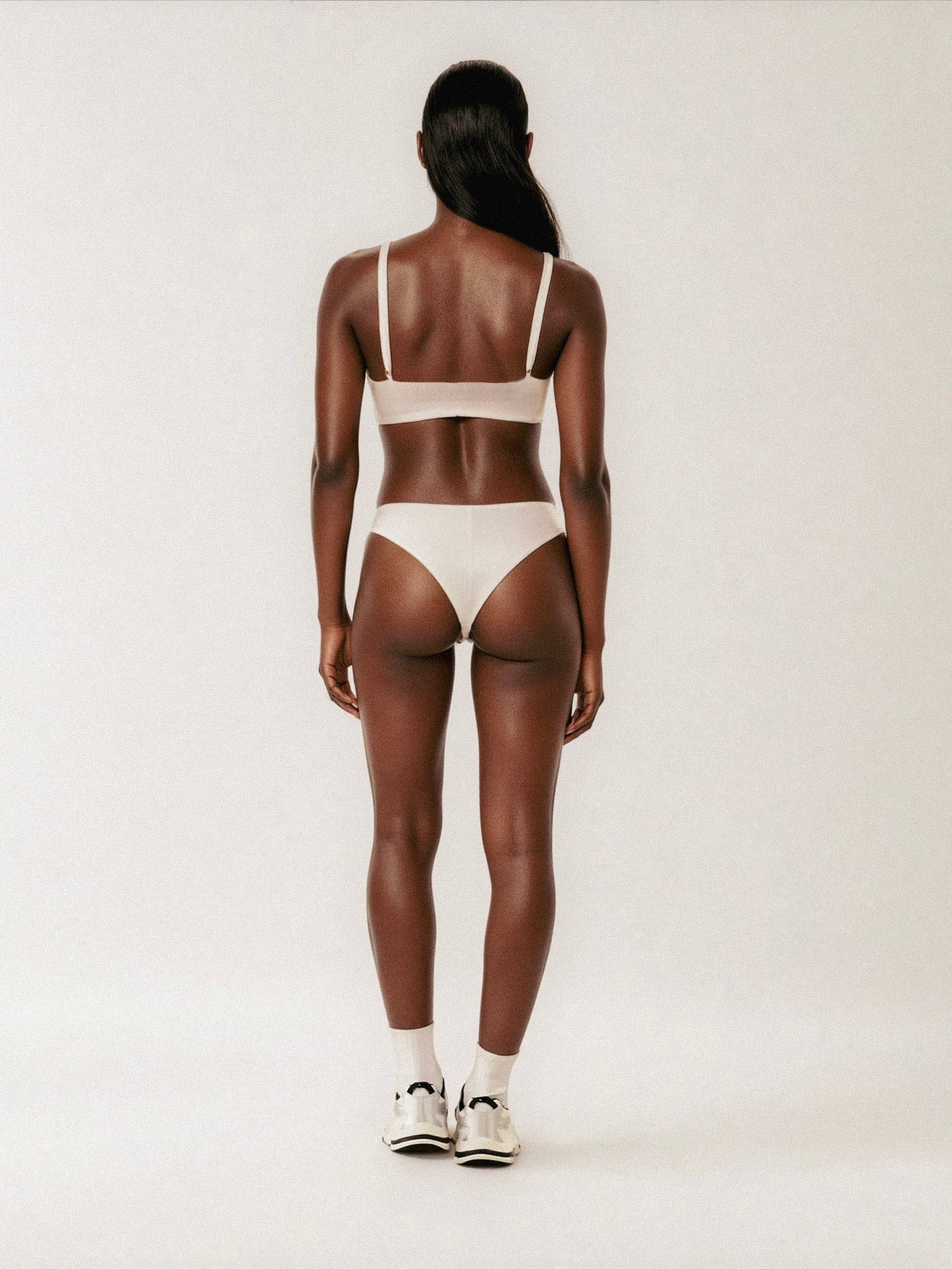 organic cotton scoop bra - white