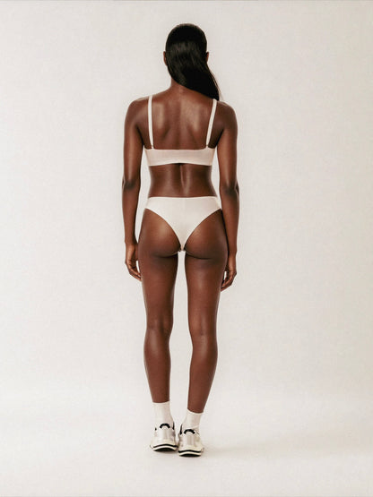 organic cotton scoop bra - white