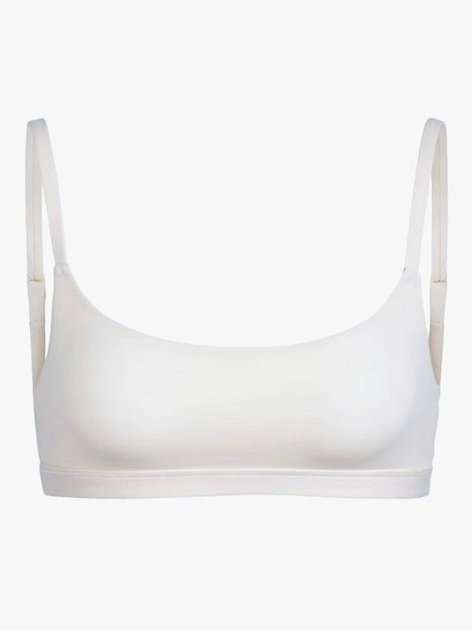 organic cotton scoop bra - white