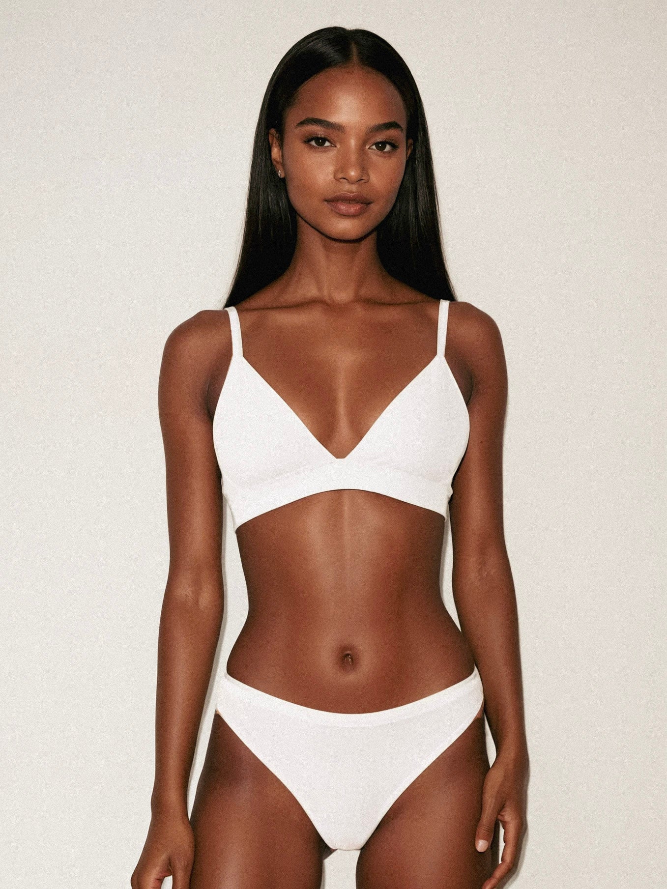 organic cotton triangle bra - white