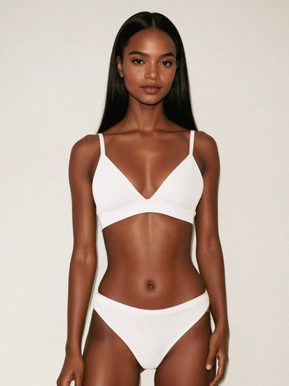 organic cotton triangle bra - white