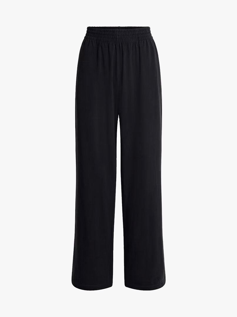 organic cotton wide leg pants - black